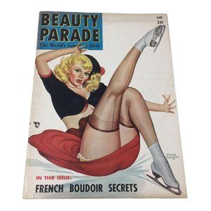 Beauty Parade Magazine January 1952 -  Classic Pulp Pin-up Beauty Collectible -